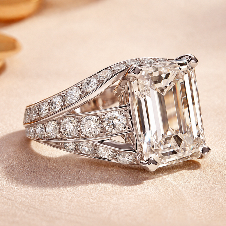 Τετράγωνο Δαχτυλίδι από Κράμα με Διαμάντι