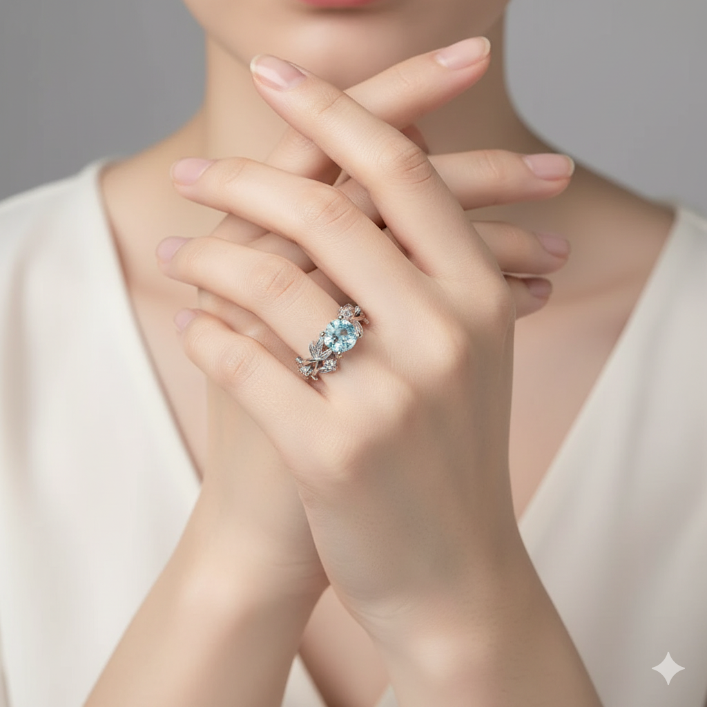 Δαχτυλίδι από Λίθο του Φεγγαριού σε Ασημένιο Στερένιο