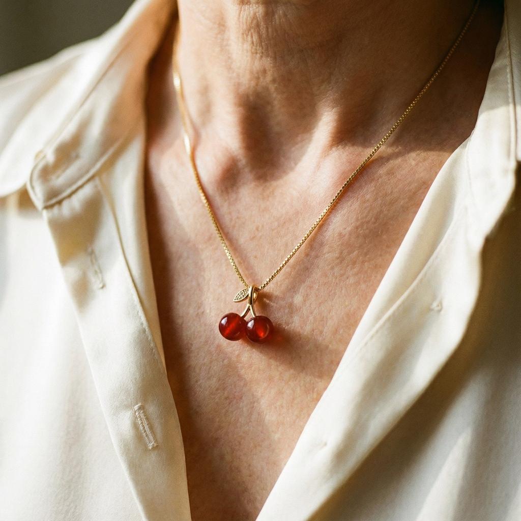 Κολιέ Κεράσια σε Χρυσό