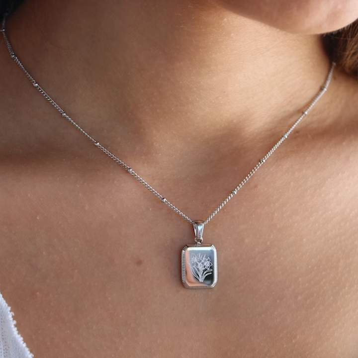 Ρετρό ασημένιο κολιέ