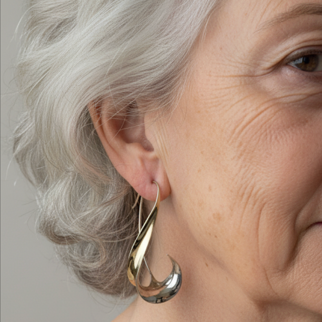 Ρετρό χρυσά σκουλαρίκια