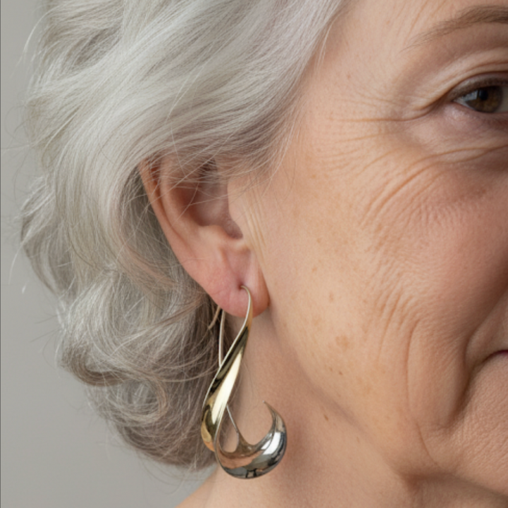 Ρετρό χρυσά σκουλαρίκια