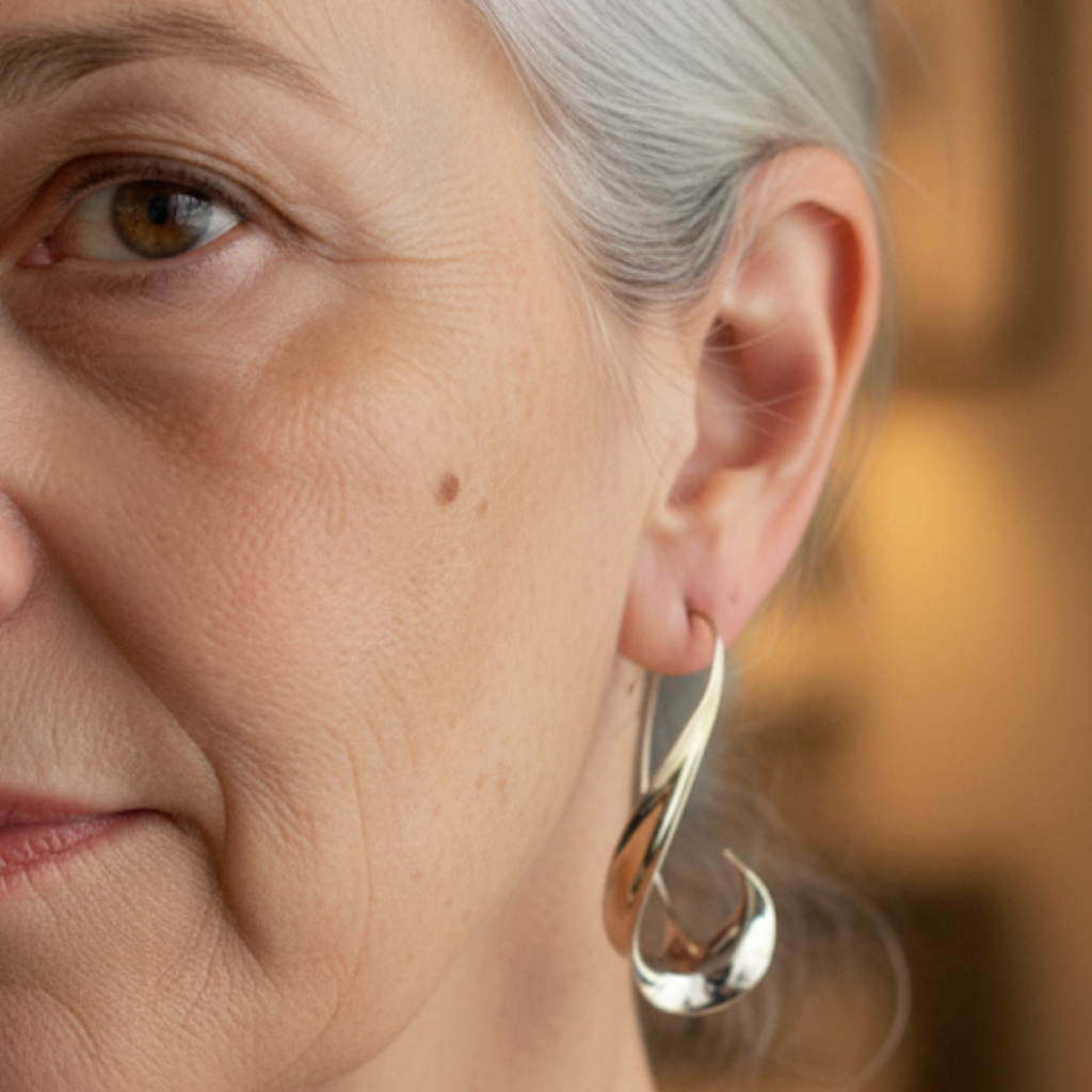 Ρετρό χρυσά σκουλαρίκια