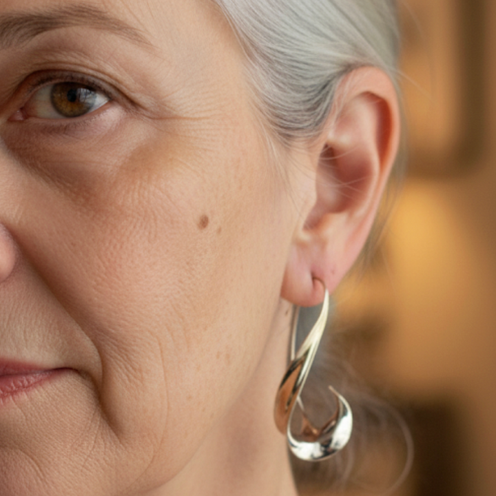 Ρετρό χρυσά σκουλαρίκια