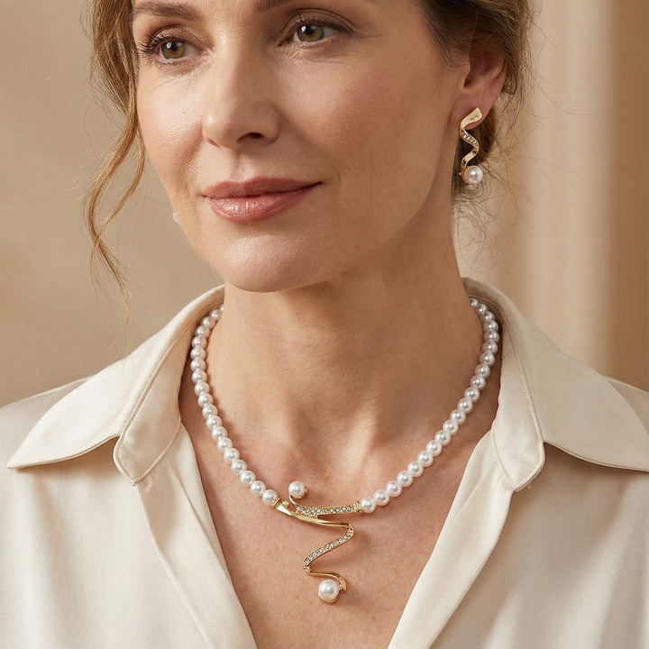 Σετ Κολιέ και Σκουλαρίκια από Φυσικά Μαργαριτάρια