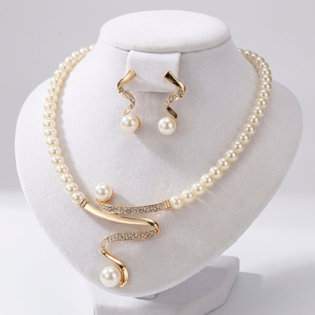 Σύνολο Κολιέ και Σκουλαρίκια από Φυσικά Μαργαριτάρια