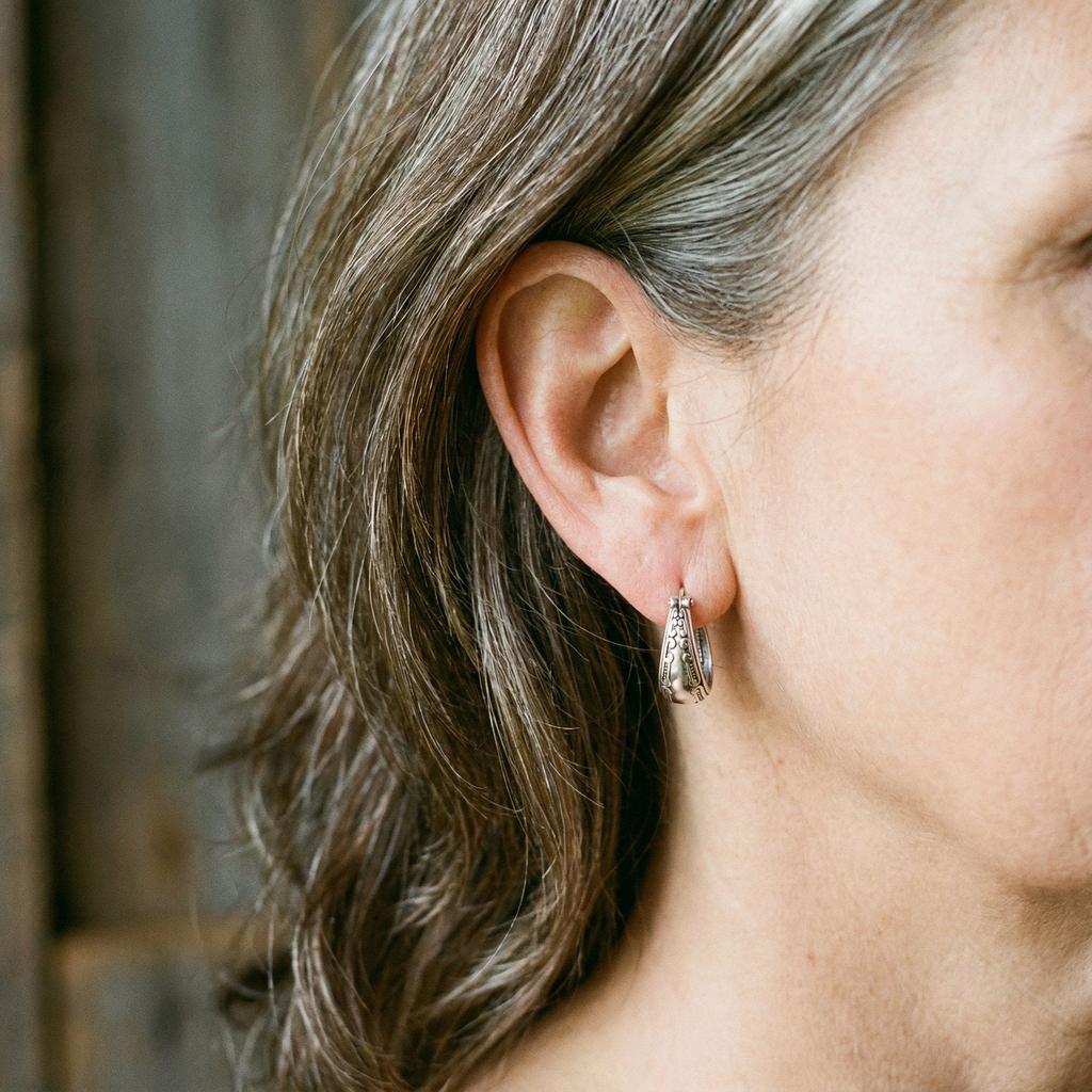 βίντατζ Μαντάλα Σκουλαρίκια σε Ασημί