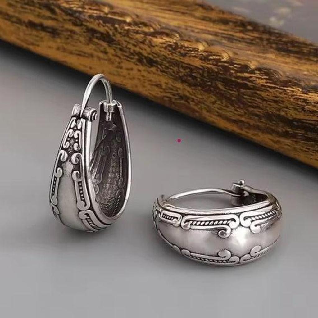 βίντατζ Μαντάλα Σκουλαρίκια σε Ασημί