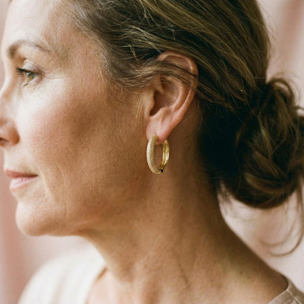 βίντατζ Σκουλαρίκια σε Χρυσό με Κομψό Σχέδιο