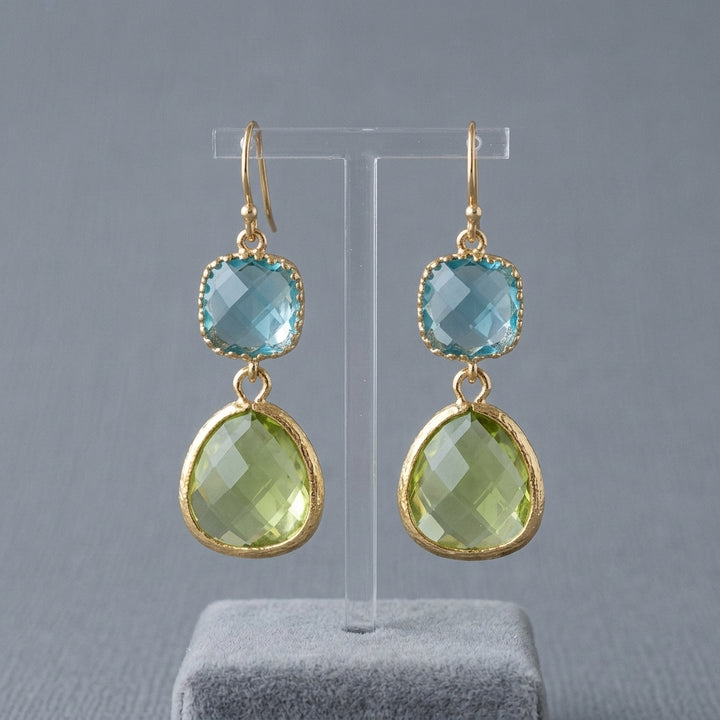 βίντατζ σκουλαρίκια με Τουρκουάζ και Φεγγαρόπετρα